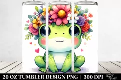Colorful Flower Crown Frog | 20 oz Tumbler Product Image 2