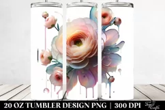 Glossy Abstract Ranunculus Clipart 20 Oz Tumbler Product Image 2
