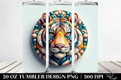 Colorful Tiger Ornament 20 Oz Tumbler Product Image 2