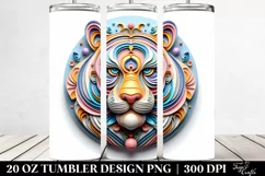 Colorful Tiger Ornament 20 Oz Tumbler Product Image 2