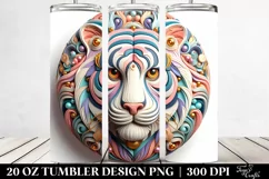 Colorful Tiger Ornament 20 Oz Tumbler Product Image 2