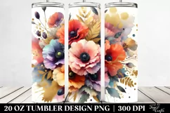 Vibrant Bouquet with Poppy Splash | 20 Oz Tumbler Product Image 2