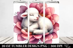 Sleeping Lamb in Flower | 20 Oz Tumbler Product Image 2
