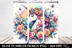 Colorful Unicorn Fantasy Watercolor | 20 Oz Tumbler Product Image 2