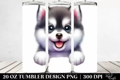 Enthusiastic Siberian Husky Clipart 20 Oz Tumbler Product Image 2