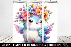 Cute Hummingbird Flower Crown | 20 oz Tumbler Product Image 2