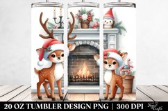 Whimsical Deer by Fireplace 20 Oz Tumbler Product Image 2
