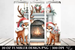 Whimsical Deer by Fireplace 20 Oz Tumbler Product Image 2