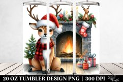 Whimsical Deer by Fireplace 20 Oz Tumbler Product Image 2
