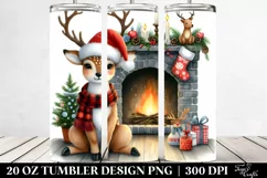 Whimsical Deer by Fireplace 20 Oz Tumbler Product Image 2