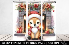 Whimsical Deer by Fireplace 20 Oz Tumbler Product Image 2