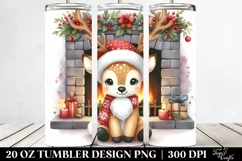 Whimsical Deer by Fireplace 20 Oz Tumbler Product Image 2