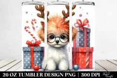 Poodle in Winter with Reindeer Horns PNG Product Image 2
