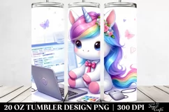 Cute Baby Unicorn Programmer | 20 oz Tumbler Product Image 2