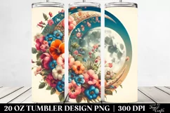 Vibrant Flowers Vintage Half Moon Tumbler Product Image 2