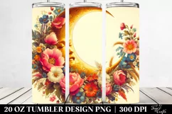 Retro Flowers Vintage Half Moon Tumbler Product Image 2