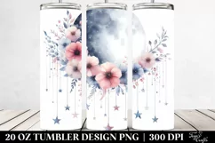 Starry Night Flowers Half Moon Tumbler Product Image 2