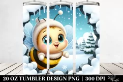 Cute Baby Bee in Winter 20 Oz Tumbler Product Image 2