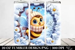 Cute Baby Bee in Winter 20 Oz Tumbler Product Image 2