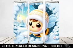 Cute Baby Bee in Winter 20 Oz Tumbler Product Image 2
