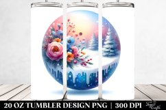 Vibrant Christmas 3D Round Winter Scene | 20 oz Tumbler Product Image 2