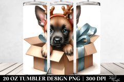Expressive Malinois with Reindeer Horns PNG Product Image 2