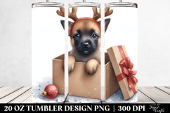 Expressive Malinois with Reindeer Horns PNG Product Image 2