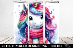 Vibrant Unicorn in Winter 20 Oz Tumbler Product Image 2
