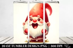 Simple Watercolor Retro Excited Gnome | 20 oz Tumbler Product Image 2