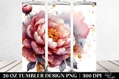 20 Oz Tumbler Sublimation | Glossy Small White Peonies | 20 Product Image 2