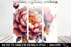 20 Oz Tumbler Sublimation | Glossy Small White Peonies | 20 Product Image 2