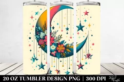 Retro Half Moon Colorful Stars Tumbler Product Image 2