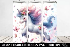 Cute Baby Unicorn Tumbling with Spring Petals | 20 Oz Product Image 2