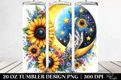 Half Moon with Sunflowers Clipart, High-Res 20 Oz Tumbler Product Image 2