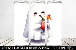 Washed Cartoon Halloween Cute Ghost Tumbler | 20 oz Tumbler Product Image 2