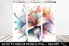 Lily Watercolor Splash Tumbler Product Image 2