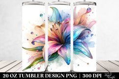Lily Watercolor Splash Tumbler Product Image 2