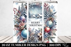 Christmas Scene with Large Text 20 Oz Tumbler Product Image 2