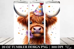 Highland Cow Party Hat | 20 Oz Tumbler Product Image 2