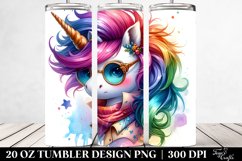 Vibrant Cute Unicorn 20 oz Tumbler Product Image 2
