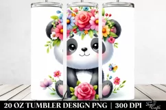 Cute Panda Flower Crown | 20 oz Tumbler Product Image 2