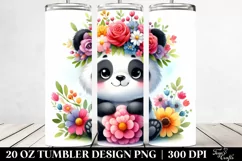 Cute Panda Flower Crown | 20 oz Tumbler Product Image 2
