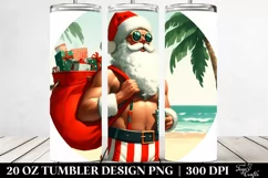 Retro Santa in Beachwear PNG Product Image 2