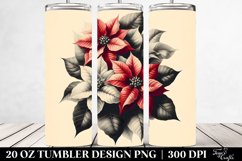 Retro Poinsettia Flower Clipart, 20 Oz Tumbler Product Image 2