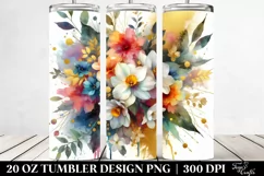Colorful Abstract Bouquet with Gold Foil | 20 oz Tumbler Product Image 2