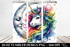 Colorful Baby Unicorn with Smiling Moon. 20 oz Tumbler Product Image 2