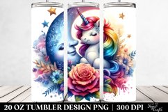 Colorful Baby Unicorn with Smiling Moon. 20 oz Tumbler Product Image 2