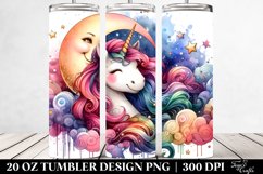 Colorful Baby Unicorn with Smiling Moon. 20 oz Tumbler Product Image 2