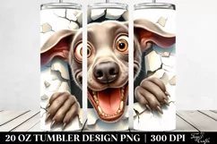 Crazy Weimaraner Sticker | 20 Oz Tumbler Product Image 2