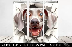Crazy Weimaraner Sticker | 20 Oz Tumbler Product Image 2